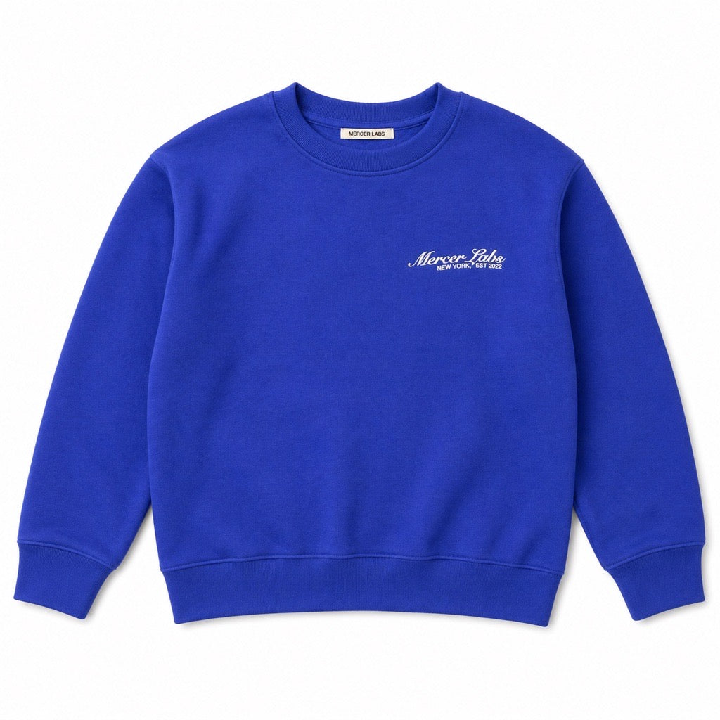 Kids Script Crewneck Sweatshirt Blue