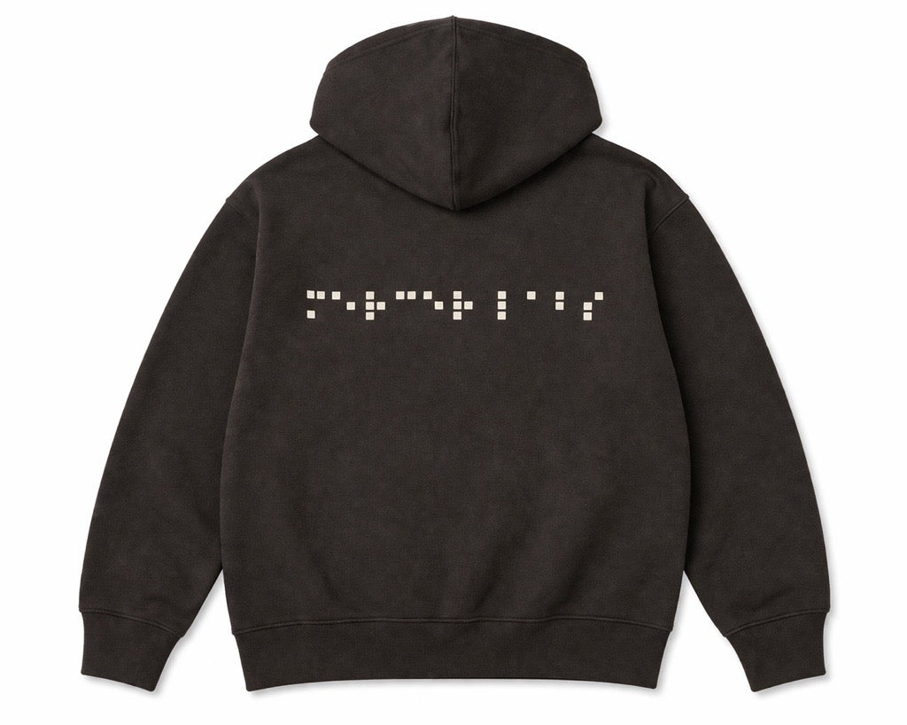Braille Hoodie Sweatshirt Black