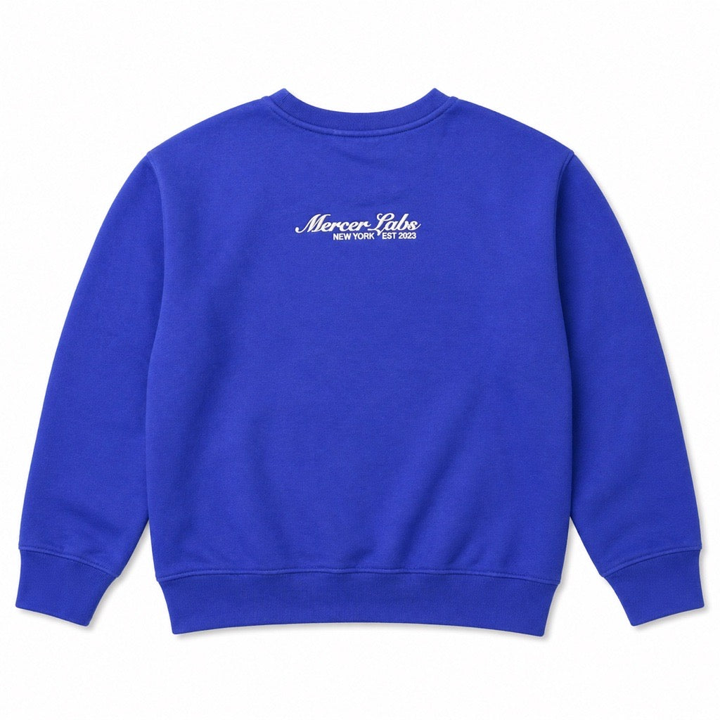 Kids Script Crewneck Sweatshirt Blue