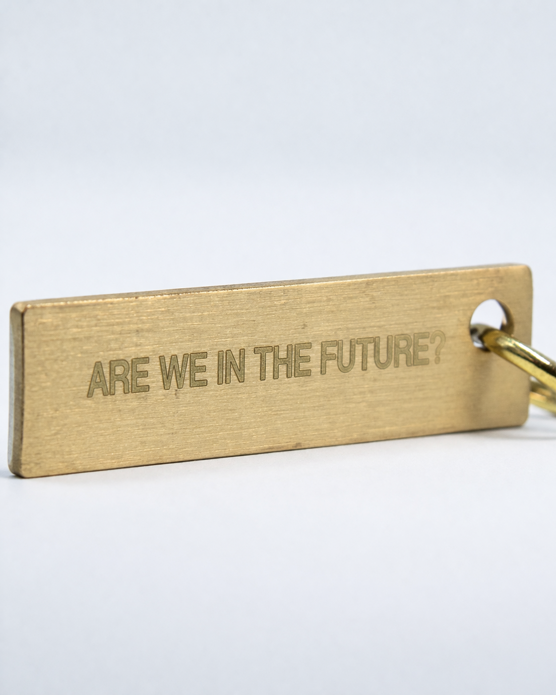 "Are We In the Future" Brass Key Ring