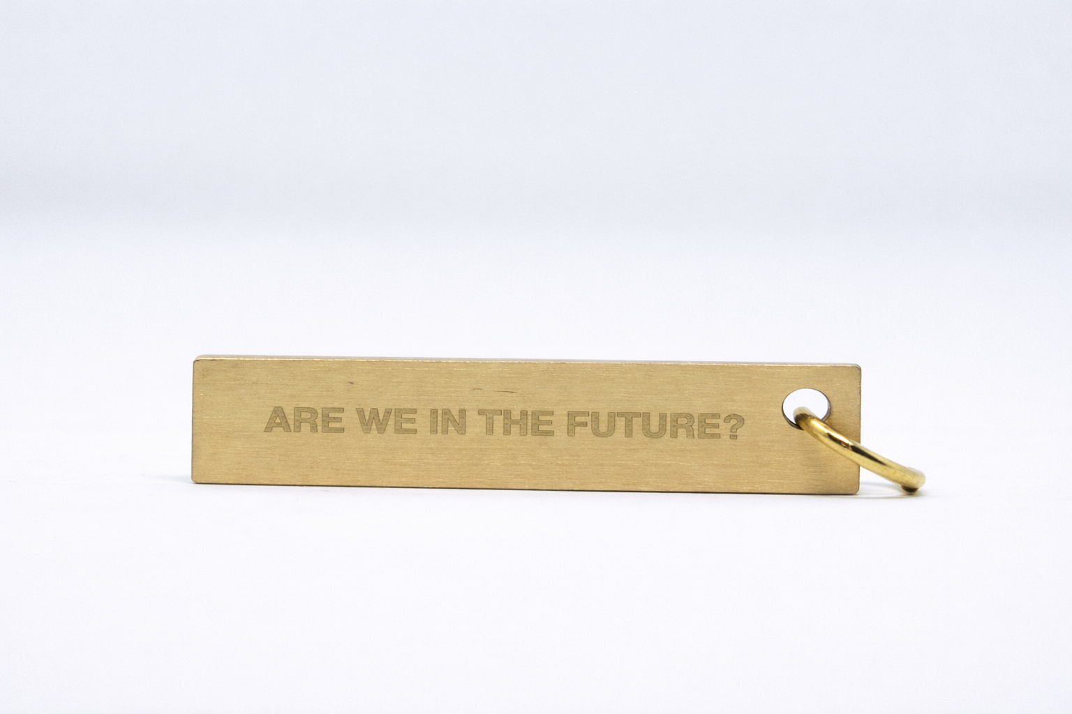 "Are We In the Future" Brass Key Ring
